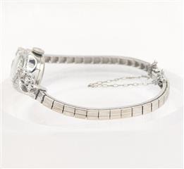 14K 10g Solid White Gold Diamond Paul Raynard 17 Jewels Winding Wrist Watch
